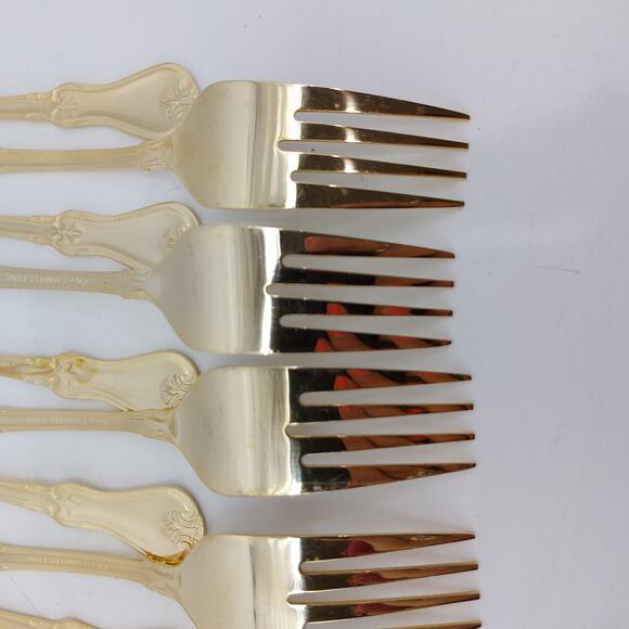 Alco Gold Tone Flatware Hollywood Regency 18 Pcs. Forks - Picture 14 of 16